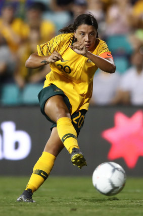 Leader: Sam Kerr was made Matildas captain before the Cup of Nations and will lead the side to the World Cup in France.