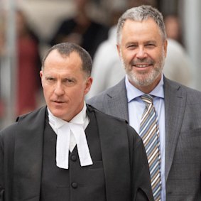 Defence counsel Colin Mandy, SC (left).