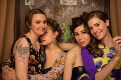 Lena Dunham as Hannah Horvath, Kirke as Jessa Johansson, Zosia Mamet as Shoshanna Shapiro,  Allison Williams as Marnie Michaels in Girls.