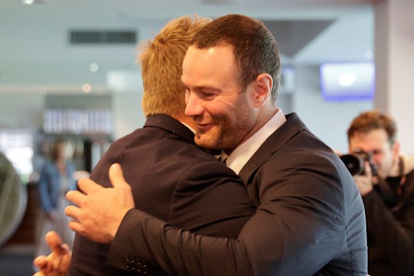 Boyd Cordner at his retirement announcement earlier this week.