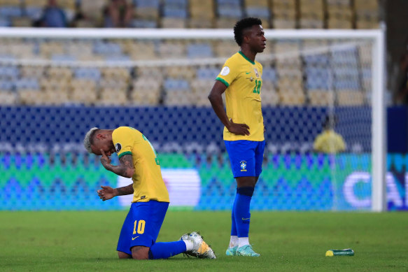 A heartbroken Neymar after the final whistle.