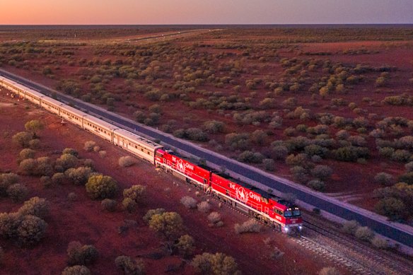 The Ghan, Australia’s legendary long-distance train, runs almost 3000 kilometres between Adelaide and Darwin.