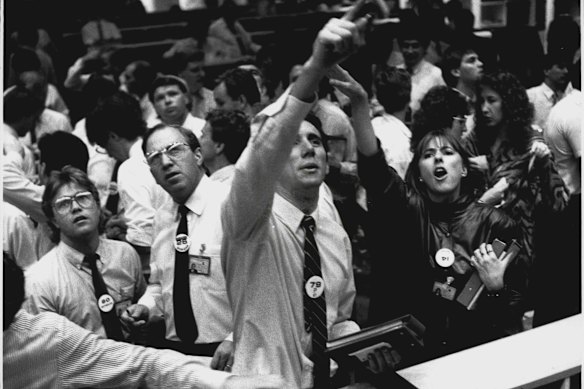 Panic at the Sydney Stock Exchange in 1987 as markets tumbled following Black Monday in the US.