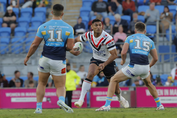 Daniel Tupou was set to become the greatest try-scorer in Roosters history until the bunker intervened.