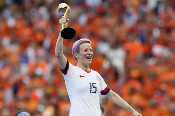 United States' Megan Rapinoe celebrates her team's victory.