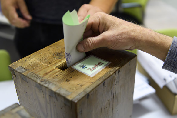 Swiss voters cast their ballots on Saturday.