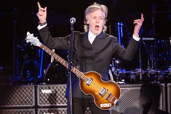 Paul McCartney peforming in Sydney in 2023.