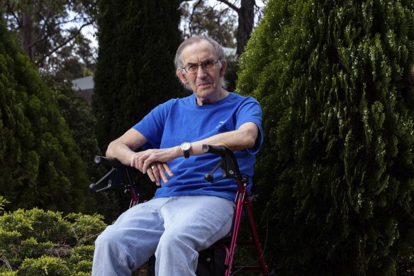 Paul Russell, 76, caught COVID-19 in August at his aged care home. He thanks vaccination for his minimal symptoms.
