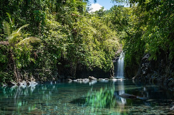 Wainibau Waterfall is at the end of the Lavena Coastal Walk.