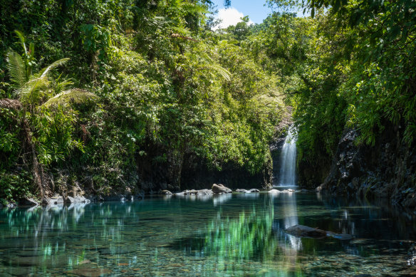 Wainibau Waterfall is at the end of the Lavena Coastal Walk.