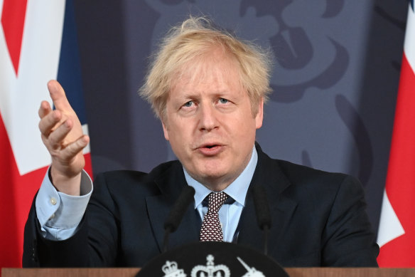 "We've taken back control of our laws and our destiny," Johnson said at 10 Downing Street.