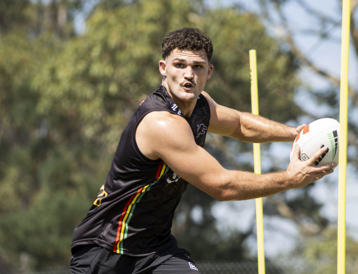 Look who is back: Nathan Cleary resumed training with the Panthers on Thursday.