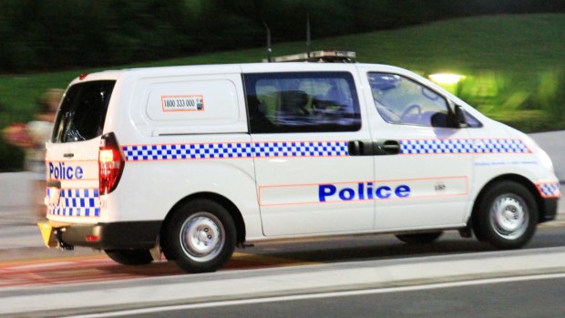 A police car suffered significant damage after a spare tyre was allegedly thrown during the chase.