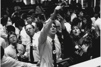 "Genuine panic" at the Sydney Stock Exchange on October 20, 1987.