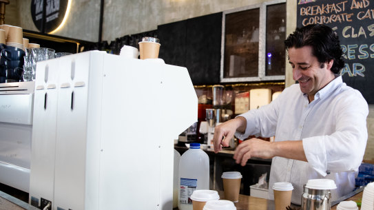 Marino Plagiotis who runs the Hungry Bean Cafe in the CBD says business during COVID-19 outbreaks has been a "roller coaster" ride.