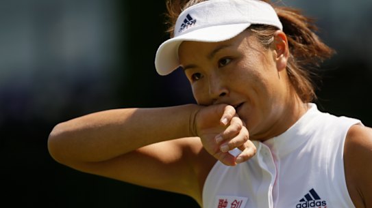 Peng Shuai at Wimbledon in 2018. 