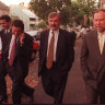 Des Semple, centre, leaves the ICAC in 1996.
