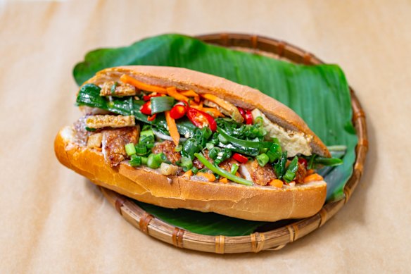 The roast pork banh mi.