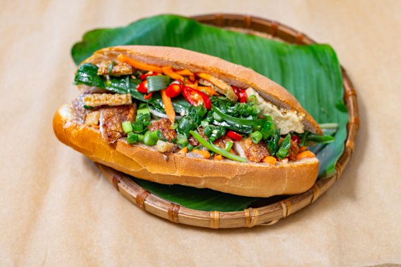 The roast pork banh mi.