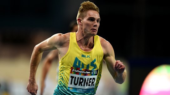 Australian James Turner taking out gold in the men's T36 100m race in Dubai.