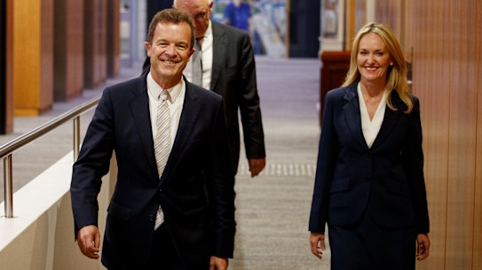 New NSW Liberal leader Mark Speakman and deupty leader Natalie Ward.