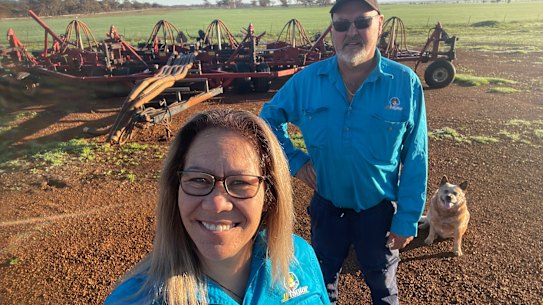 Deb Taylor and her husband at work.