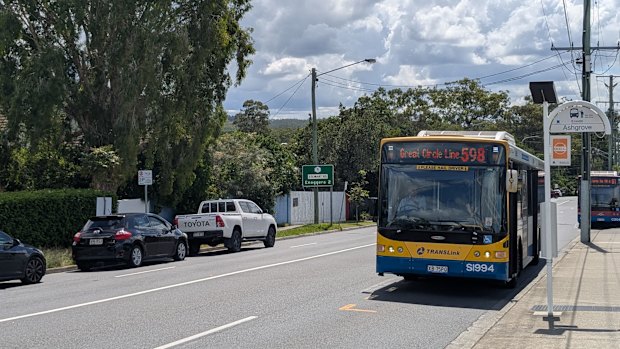 The Great Circle Line bus in Ashgrove, Brisbane. 