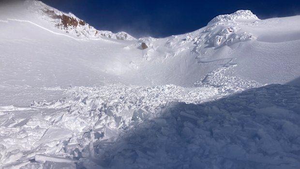 Photos of the avalanche on Mount Ruapehu on Friday that were submitted to the NZAA website. 