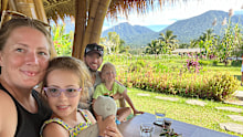Rachael and her husband Andy spent 10 months living in Bali for their “gap year” with children Emmerson and Elijah. 