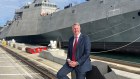 Austal chief executive Paddy Gregg in Sydney with one of ships his company has built.