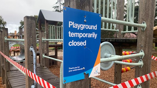 Playgrounds across Melbourne have been closed.
