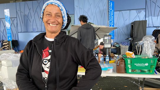 Roxy, the ‘nonna’ of the nearly 60 homeless people now living under the Go-Between Bridge while a 100-bed emergency centre at Pinkenba remains unused.
