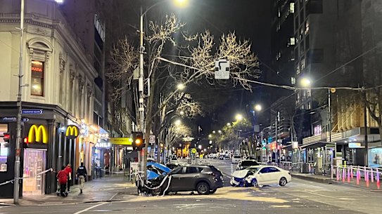 The crash scene on Friday night.