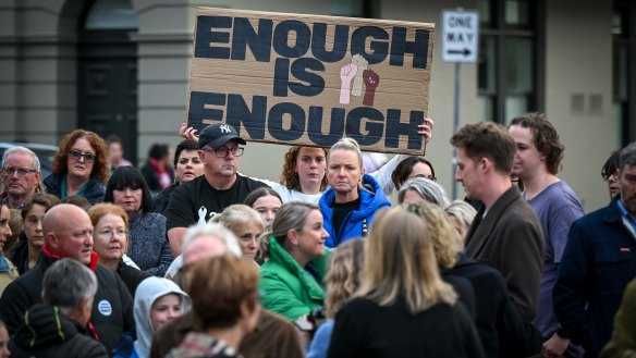 A rally at Ballarat in April against violence against women.
