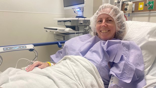 Rebecca Wallwork, preparing for an endometriosis surgery.