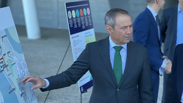 Roger Cook announcing more details of the Burswood street circuit on Thursday.