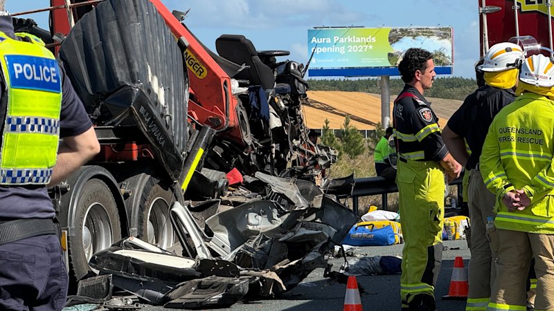 Significant delays on Bruce Highway after two trucks crash, driver airlifted to hospital