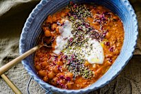 Harissa and Persian feta chickpeas comes together quickly.