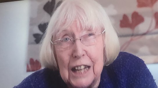 Merle Mitchell at the aged care royal commission, which visited her "home" so she could testify this week. 