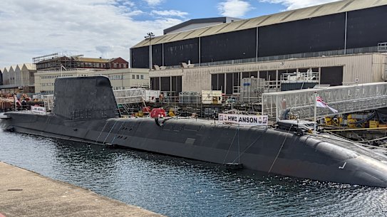 HMS Anson, Britain’s newest Astute-class submarine, at her commissioning ceremony in Barrow.
