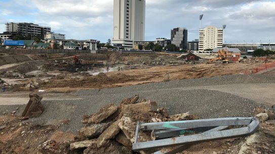 Labor has promised that 50 per cent of this Woolloongabba site will be public parkland.