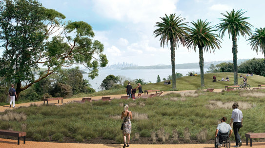 An artists impression of the wheelchair accessible path through South Head national park.