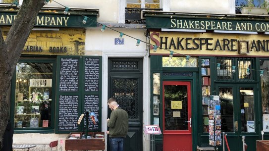 Shakespeare and Company bookshop, on the Left Bank of the Seine in Paris.