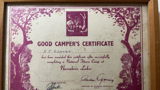 Richard Glover’s prestigious Good Camper’s Certificate.
