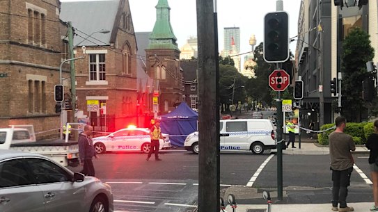 A person has died following a collision with a trunk in Surry Hills. 