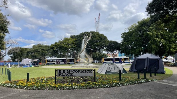 Tents in busy Brisbane intersection just one part of crisis, advocates say