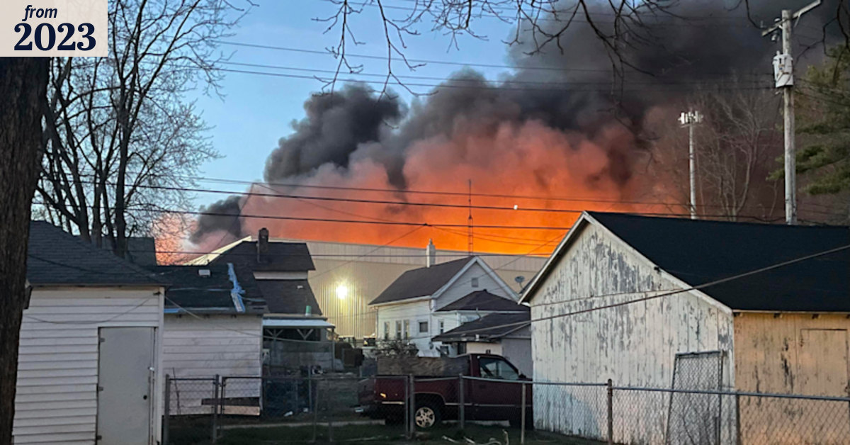 Indiana fire: Burning plastic fills the air in Richmond as hundreds ...
