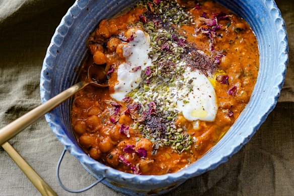 Harissa and Persian feta chickpeas comes together quickly.