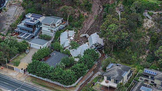 The landslide scene on Wednesday.