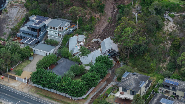 A landslide in McCrae on the Mornington Peninsula damaged several homes on January 14.